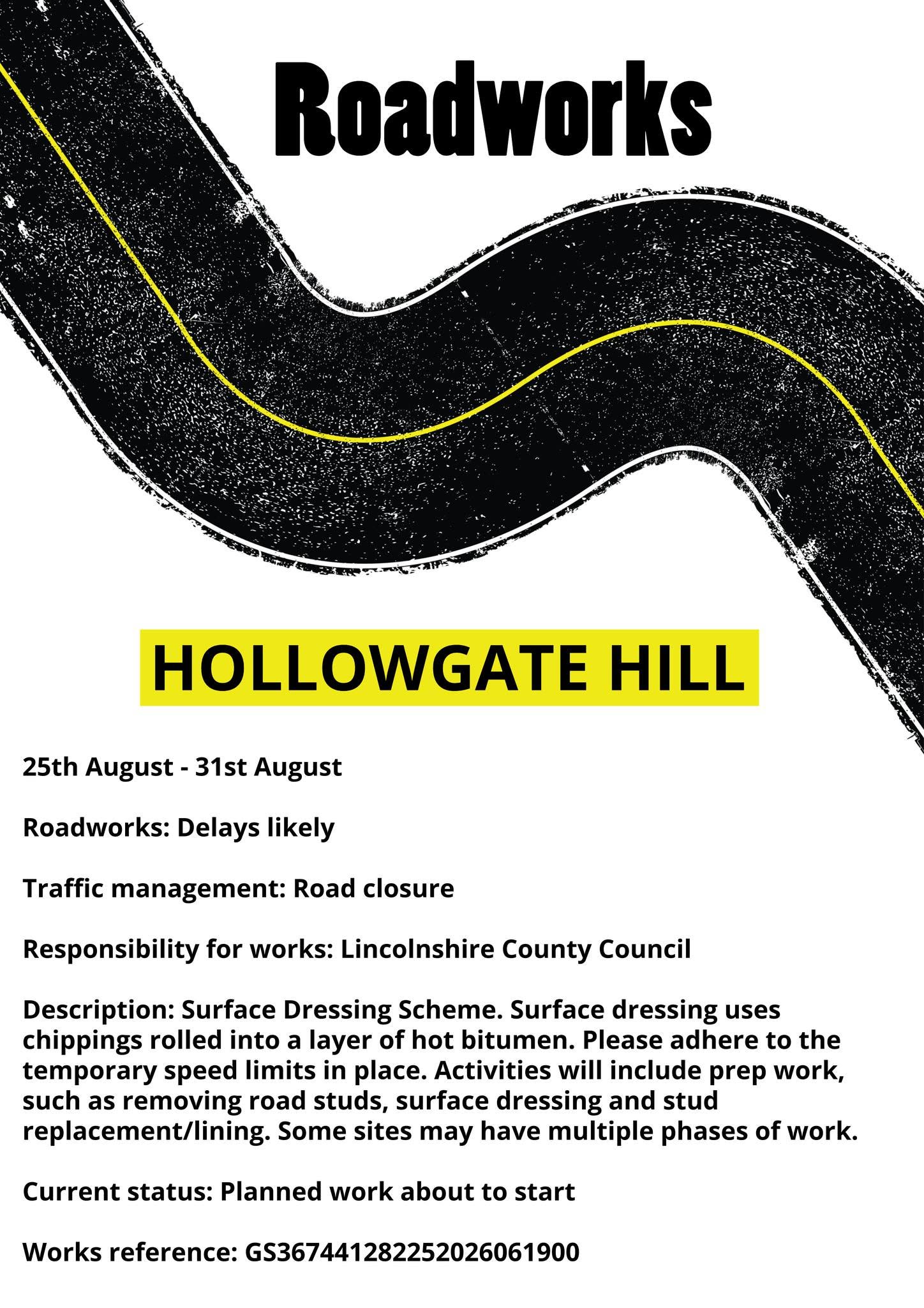 Roadworks Hollowgate Hill